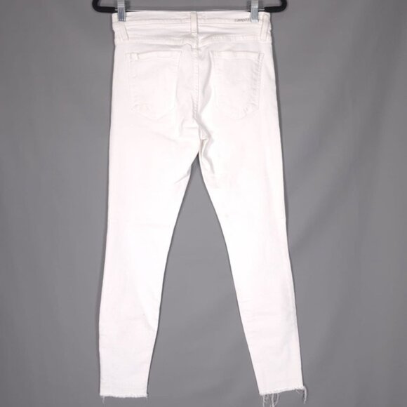 CURRENT ELLIOTT Women’s THE STILETTO SUGAR RELEASED HEM Jeans White USA MADE 28 - Picture 2 of 14
